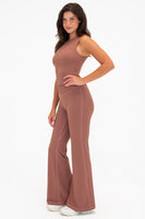 Cloud II® Rib Cinch Wide Leg Trouser - Sepia
