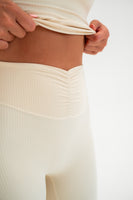 Cloud II® Rib Cinch Wide Leg Trouser - Ivory