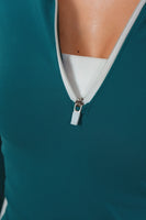 Cloud II® Fitted Half Zip - Spruce Contrast