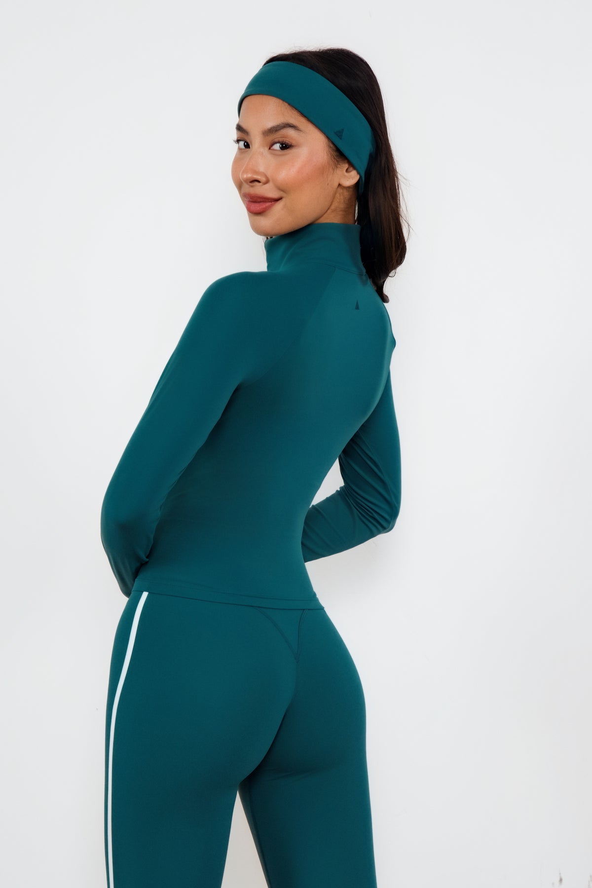 Cloud II® Fitted Half Zip - Spruce Contrast