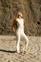 Cloud II® Rib Cinch Wide Leg Trouser - Ivory