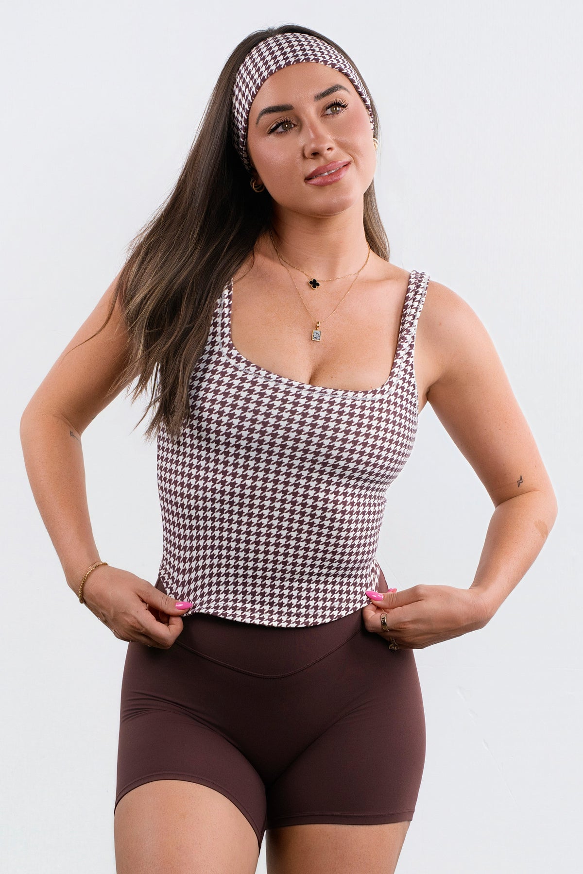 Cloud II® U Tank - Fudge Houndstooth