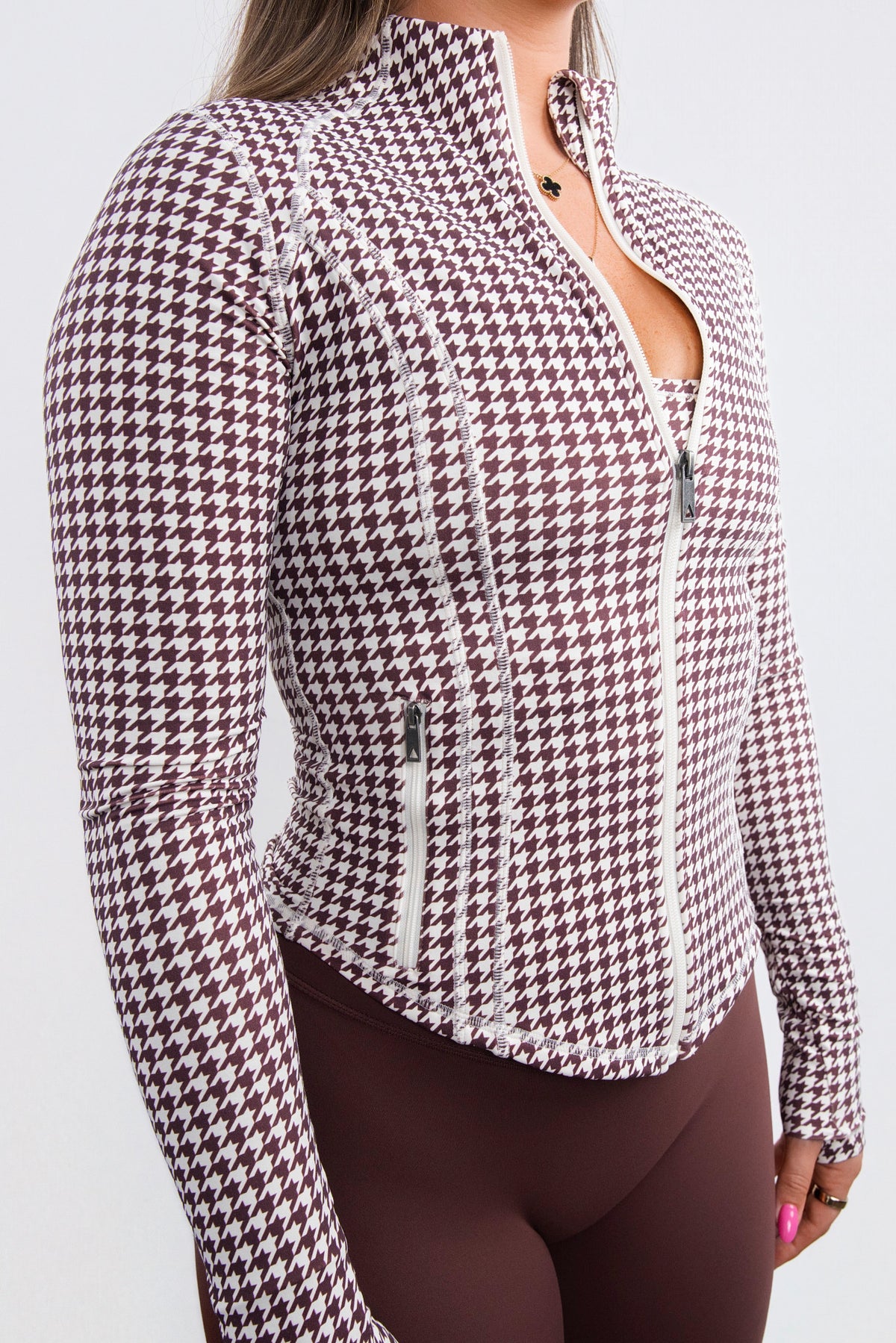 Cloud II® Frame Jacket - Fudge Houndstooth