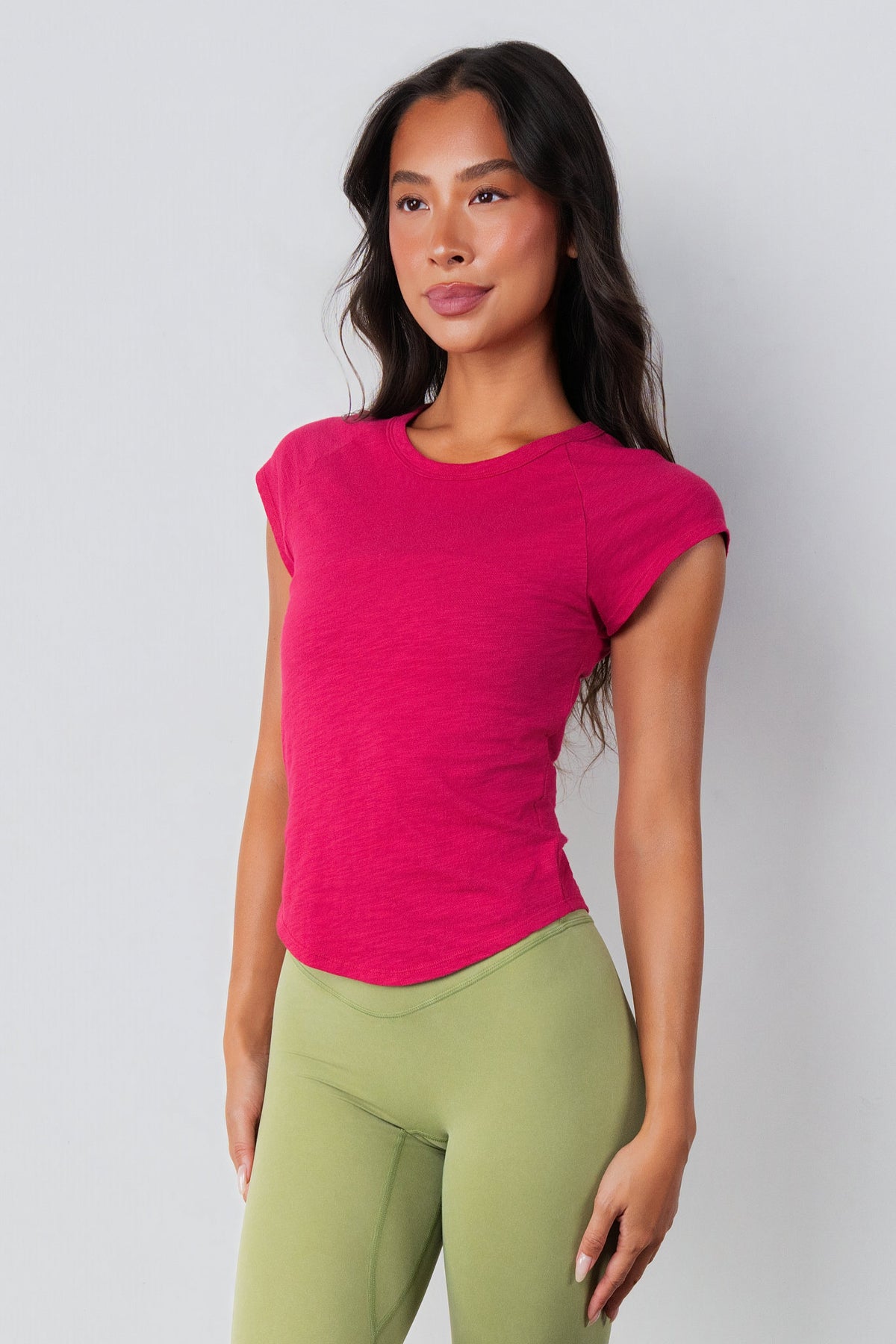 Vitality Whisper Raglan Tee - Passionfruit