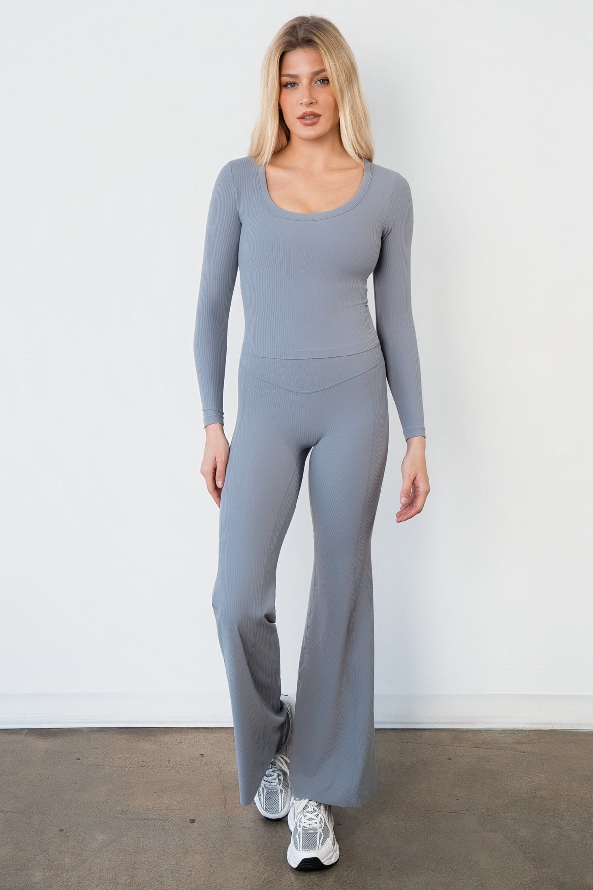 Cloud II® Rib Wide Leg Trouser - Pebble