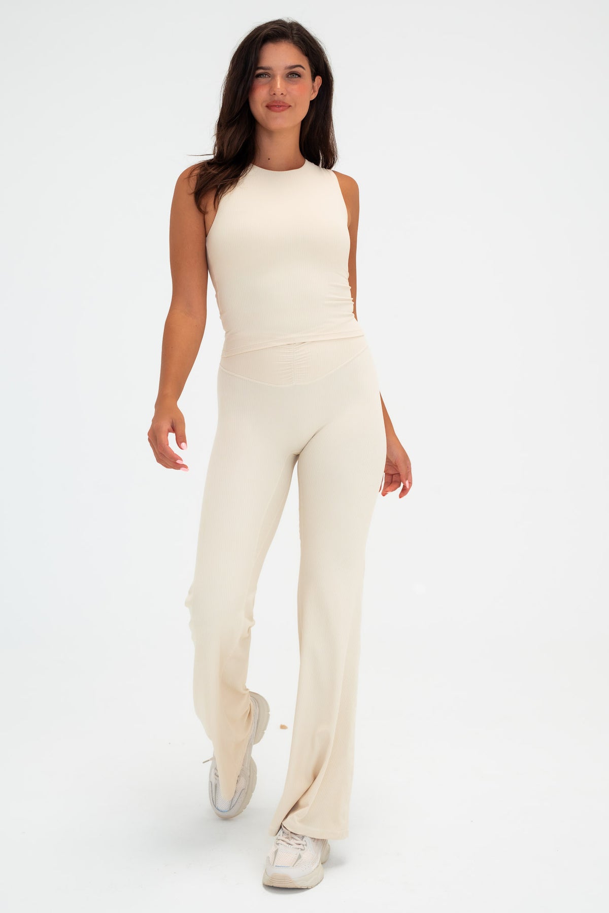 Cloud II® Rib Cinch Wide Leg Trouser - Ivory