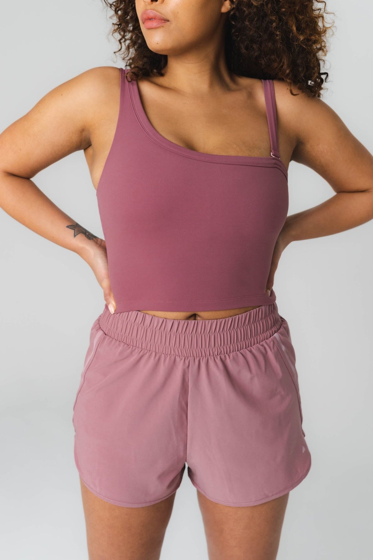 Cloud II Asym Tank - Mauve, Women's Tops from Vitality Athletic and Athleisure Wear