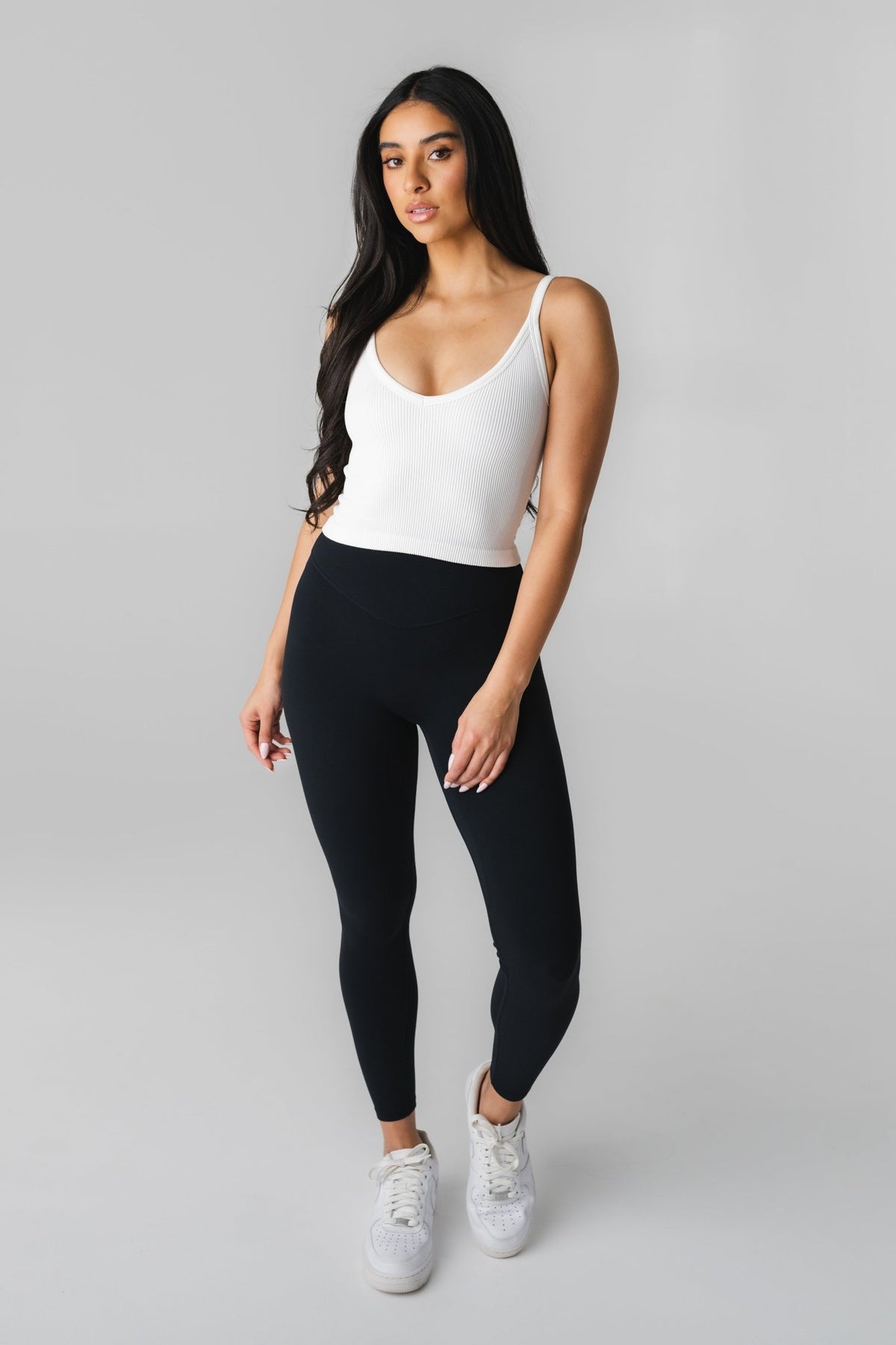 Synergy V Tank - Snow, Women's Tops from Vitality Athletic and Athleisure Wear