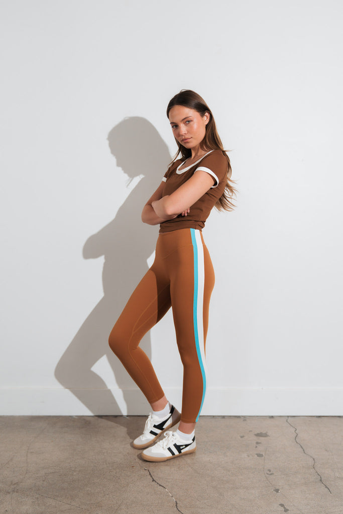 Vitality Motive® Scoop Tee - Toffee Contrast