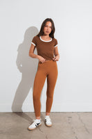Vitality Motive® Scoop Tee - Toffee Contrast
