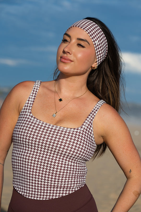 Cloud II® U Tank - Fudge Houndstooth