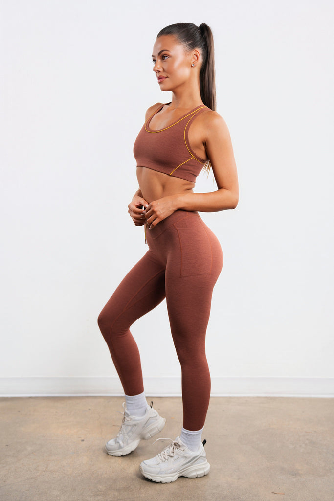 Vitality Daydream® Drawcord Pocket Pant - Pumpkin Spice Heather