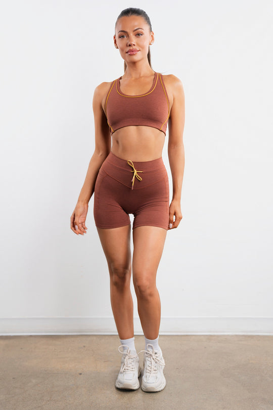 Vitality Daydream® Drawcord Pocket Volley Short - Pumpkin Spice Heather