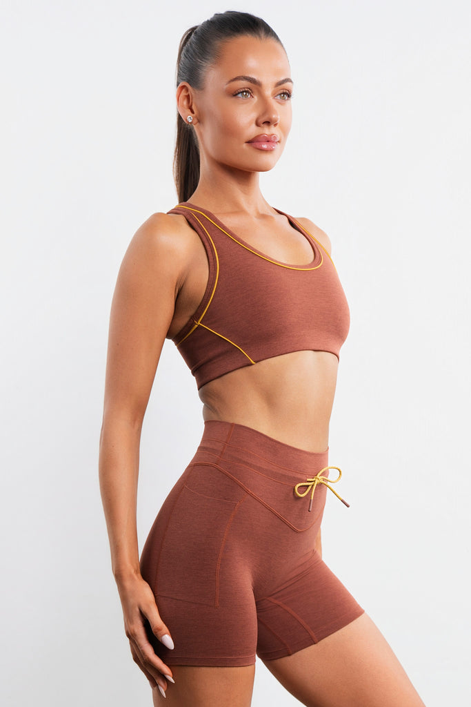 Vitality Daydream® Overlap Bra - Pumpkin Spice Heather
