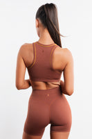 Vitality Daydream® Overlap Bra - Pumpkin Spice Heather