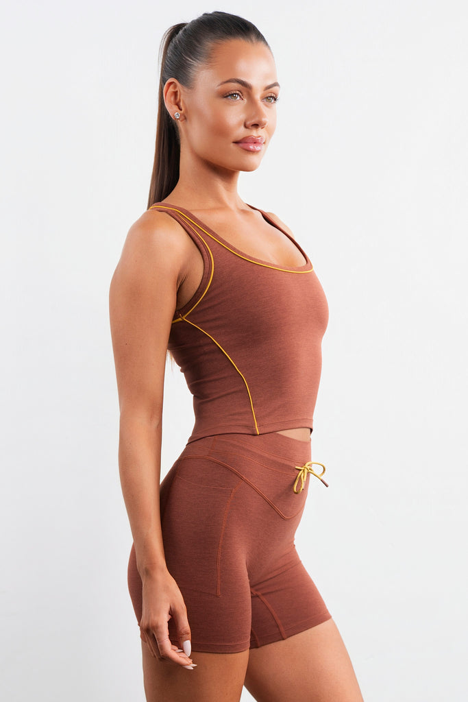 Vitality Daydream® Overlap Tank - Pumpkin Spice Heather