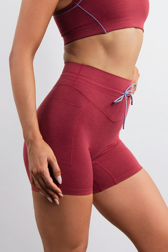 Vitality Daydream® Drawcord Pocket Volley Short - Cabernet Heather