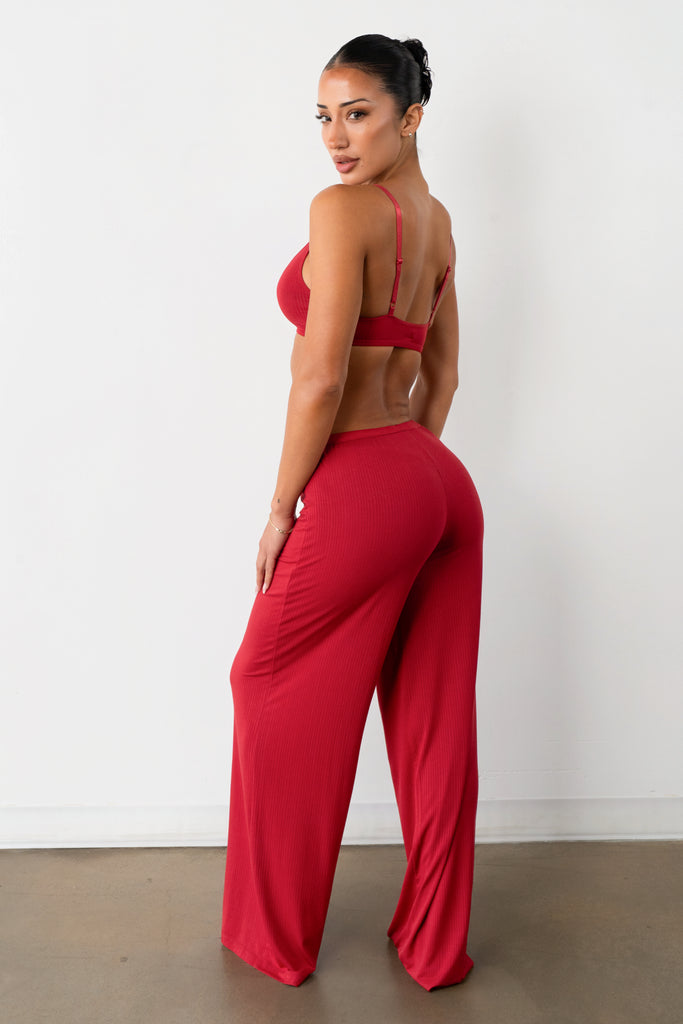 Vitality Float Rib Boxer Pant - Crimson