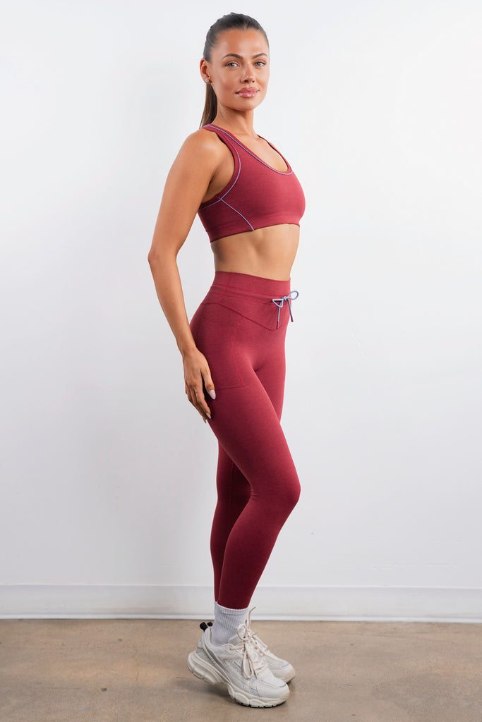 Vitality Daydream® Drawcord Pocket Pant - Cabernet Heather