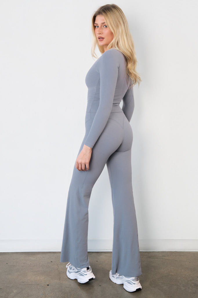 Cloud II® Rib Wide Leg Trouser - Pebble