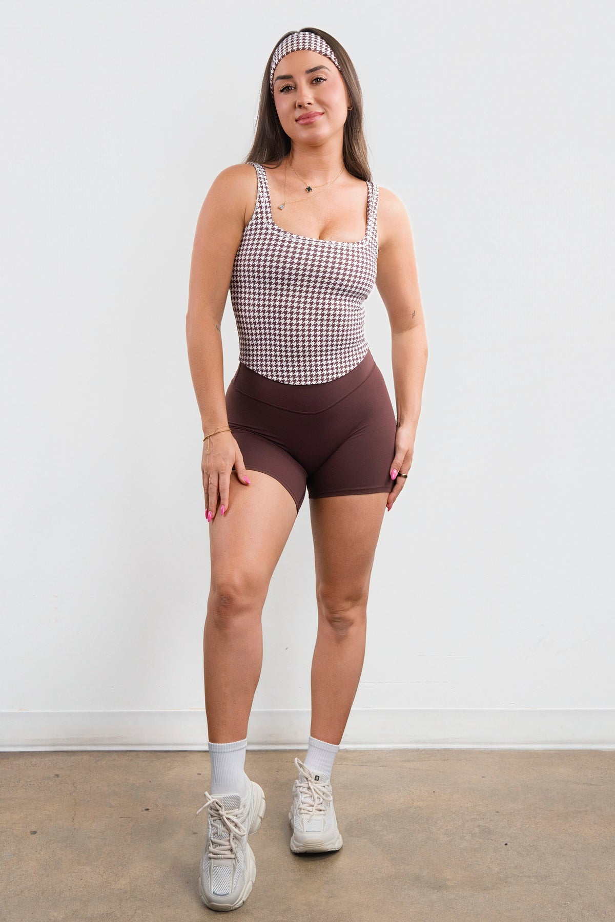 Cloud II® U Tank - Fudge Houndstooth