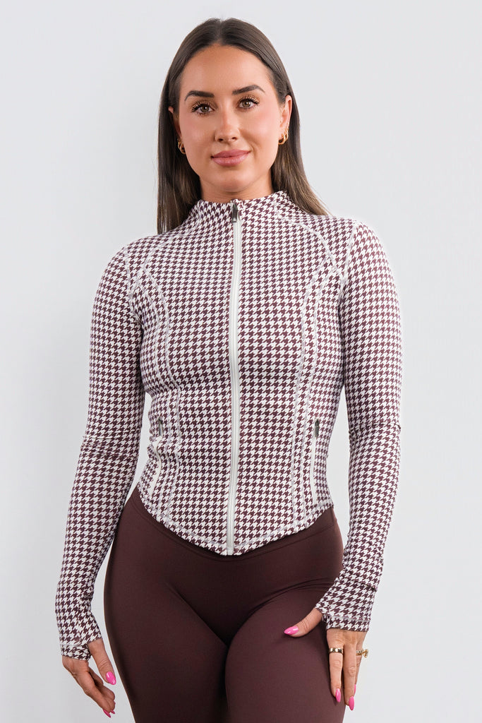 Cloud II® Frame Jacket - Fudge Houndstooth