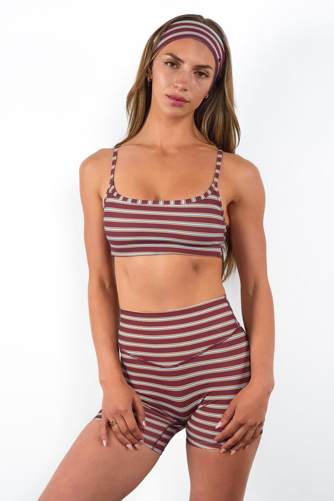 Cloud II® Stream Bra - Maroon Stripe