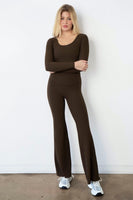 Cloud II® Rib Wide Leg Trouser - Walnut