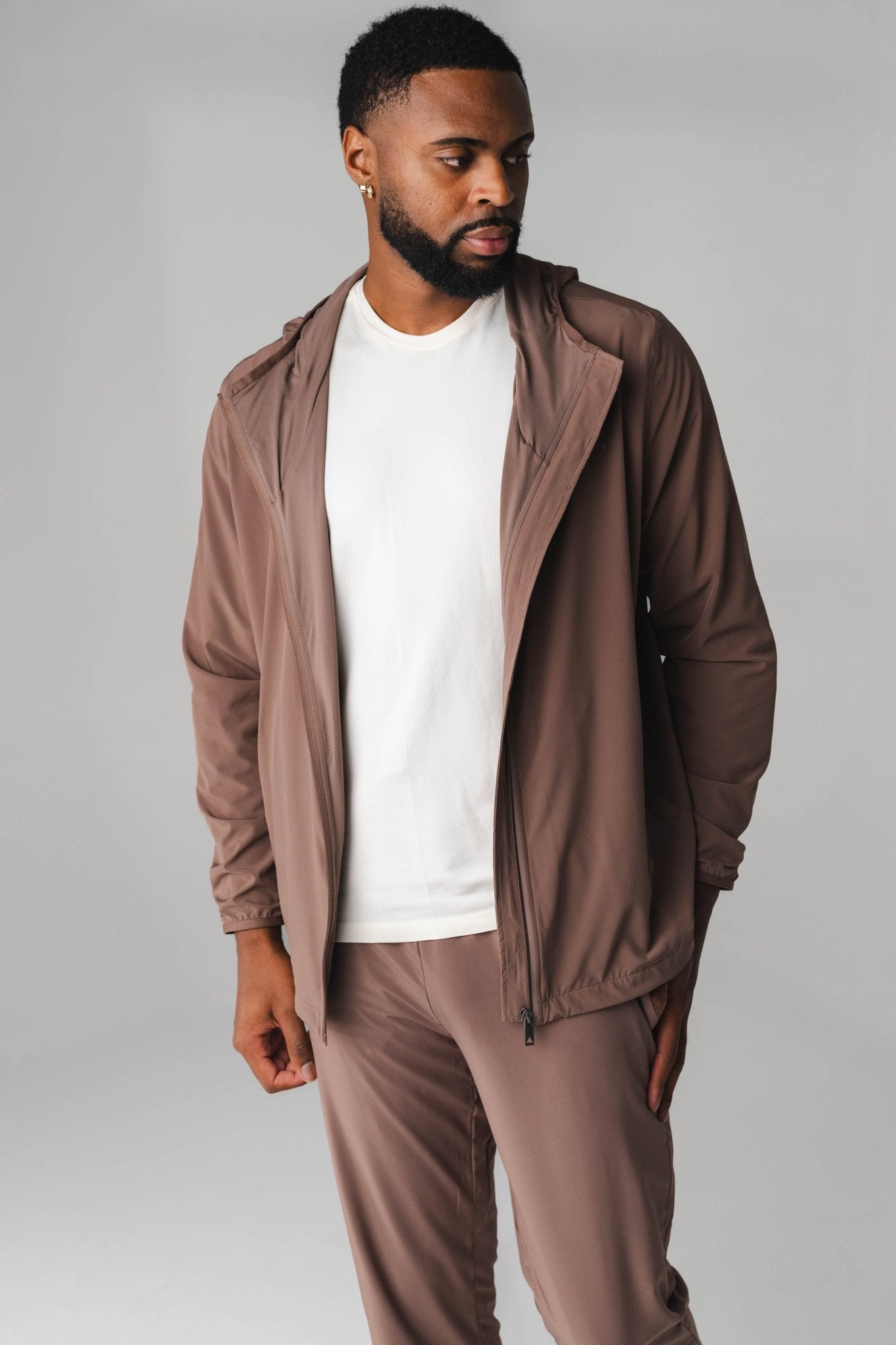 ジャケット・アウター Sow RAINMAKER WRAP COAT MOCHA 22AW Vitality Prime Windbreaker - Men's Light Brown Zippered Jacekt